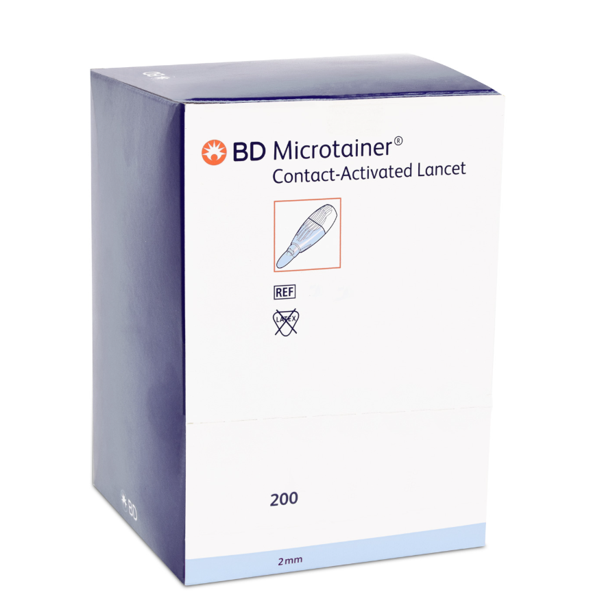 Lancet Microtainer Blå 2,0 mm Høj Flow / 200