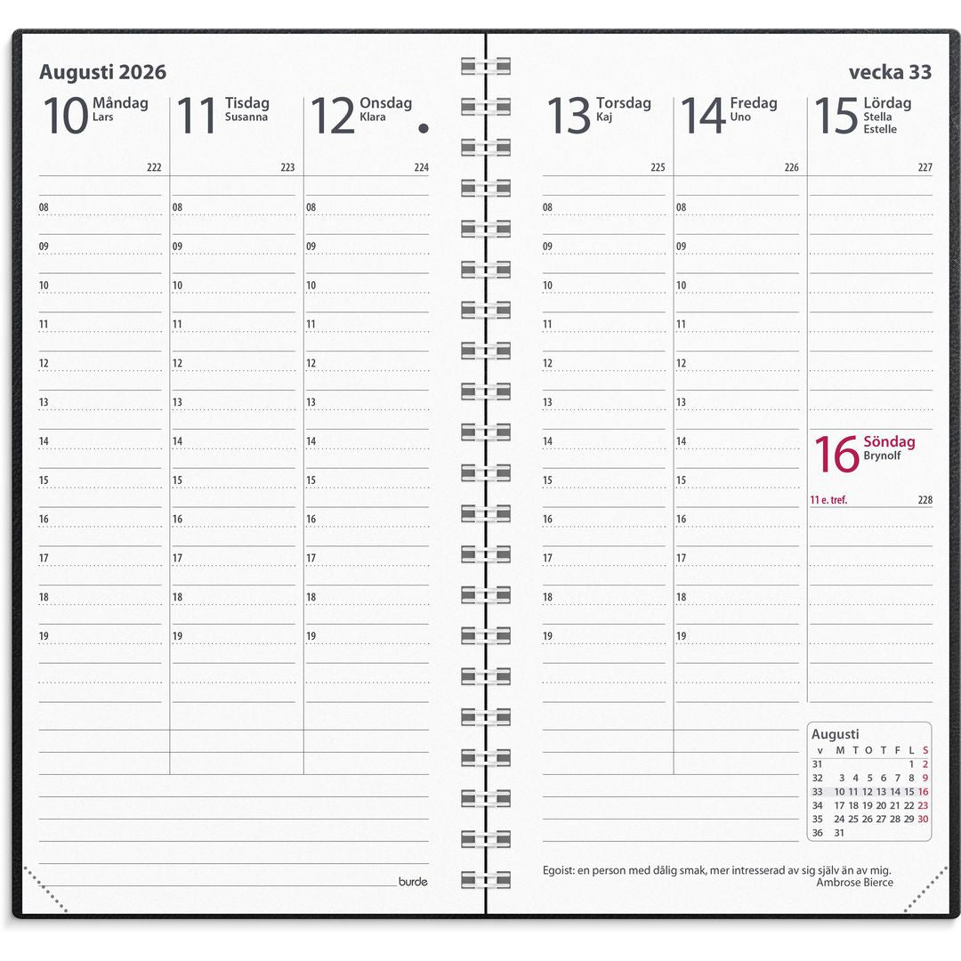 Lommekalender Interplano Sort kunstlæder