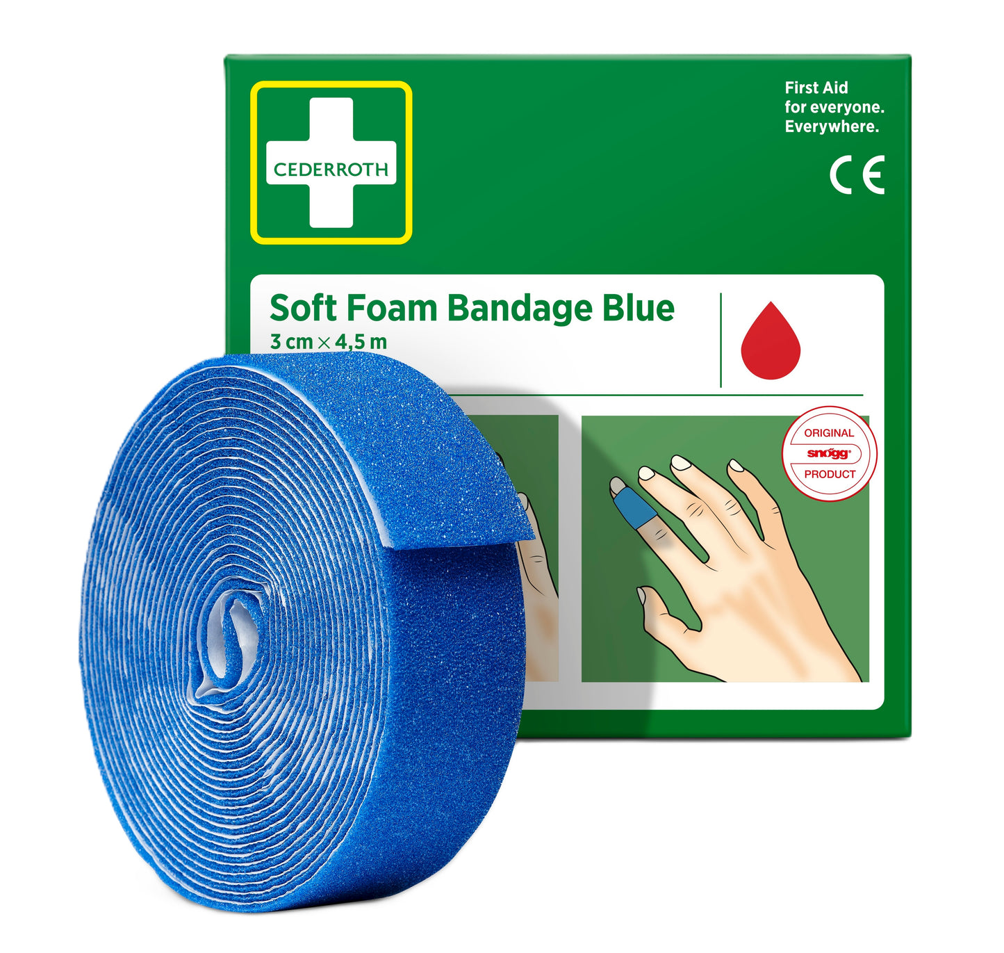 Cederroth blød skumbandage blå 3 cm x 4,5 m