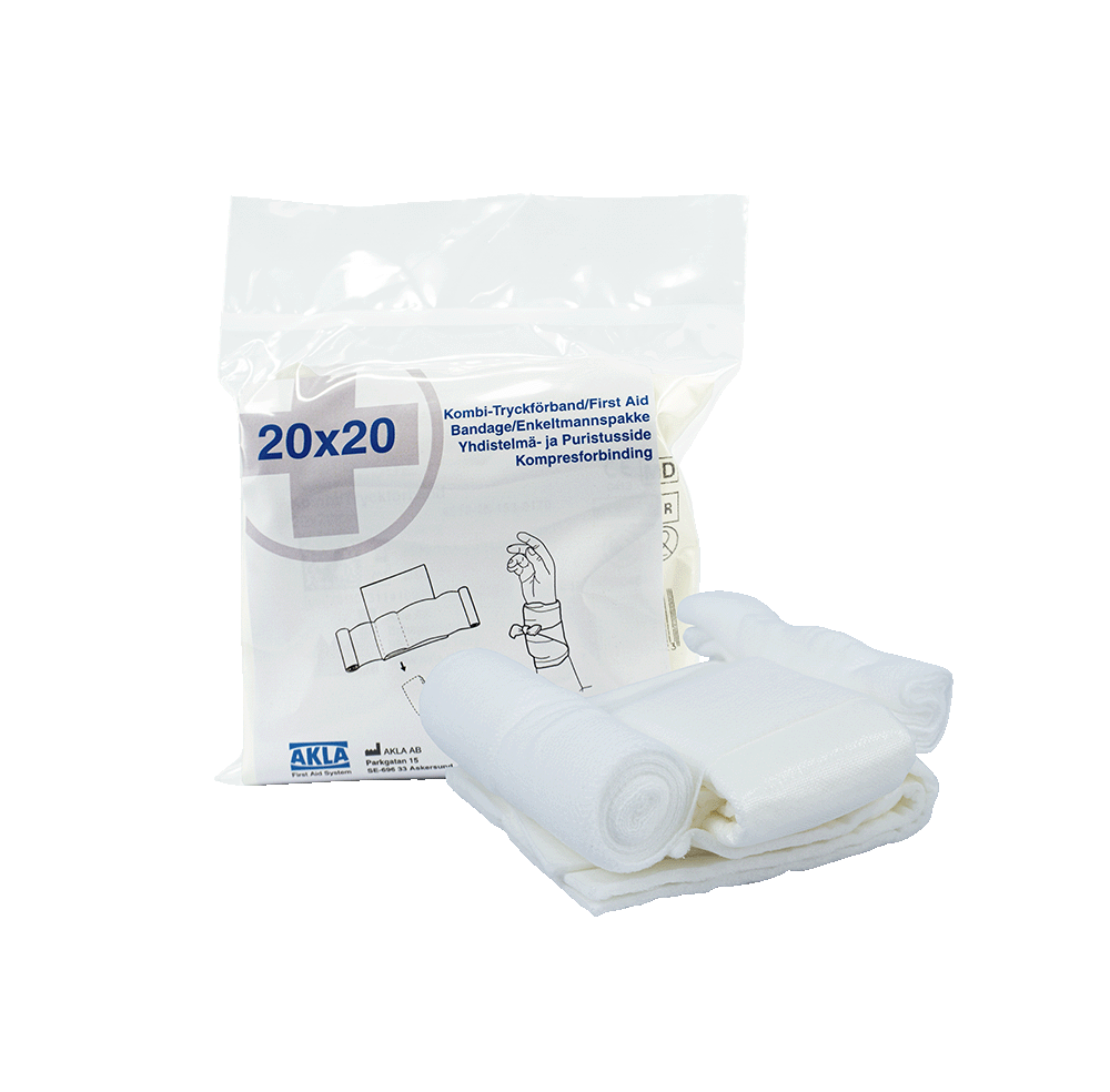 Kombinations-/trykbandage 20 x 20 cm