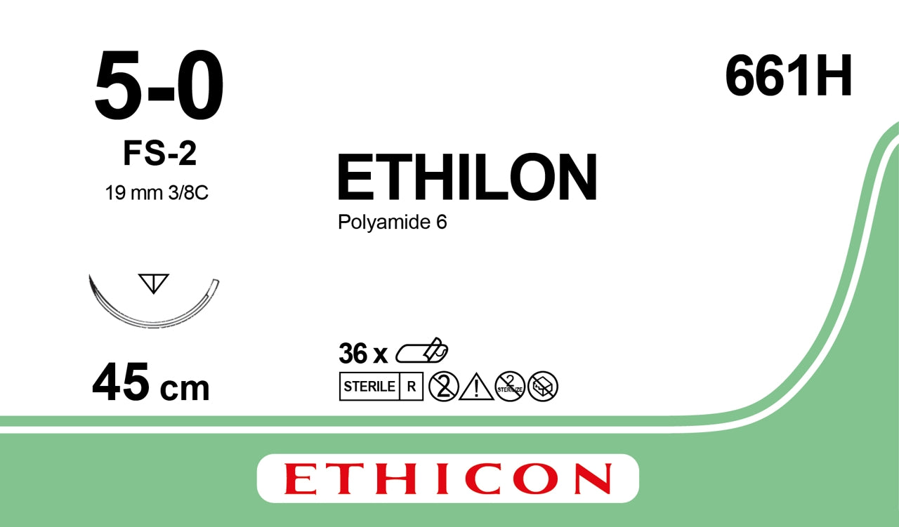 Ethilon Sutur 5-0 FS-2 45cm Sort / 36