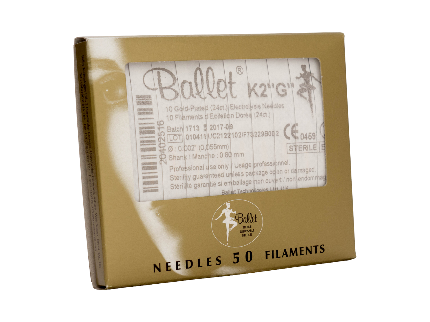 Epileringsnål Ballet Gold K-håndtag Størrelse 3 / 50