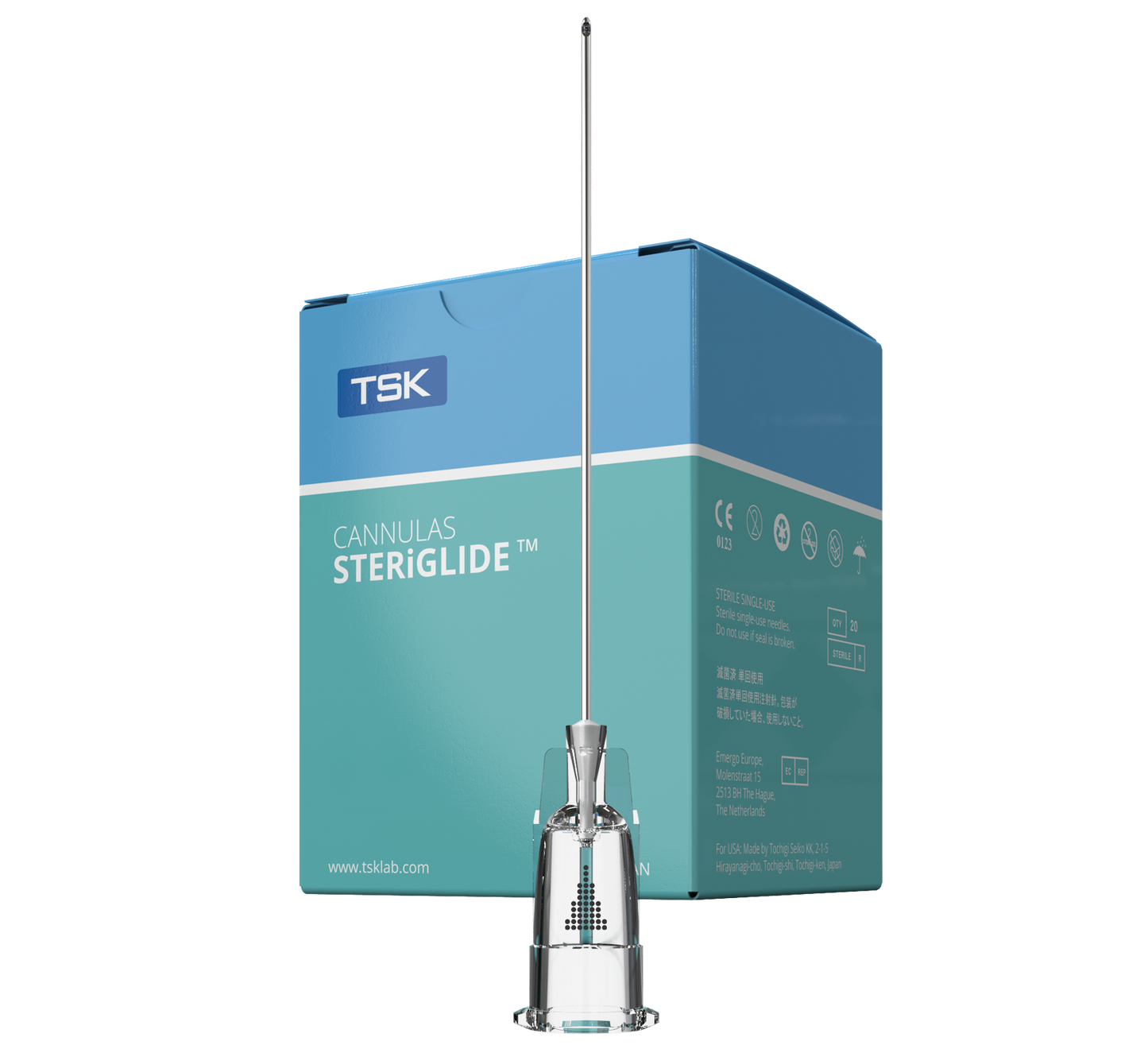 Kanyleindsprøjtning TSK STERiGLIDE 25G 0,50 x 50mm / 20