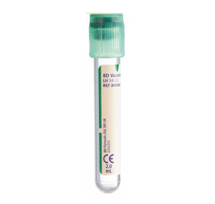 Venøs prøvetagningsrør grønt 2ml 13x75mm lithium-heparin / 100