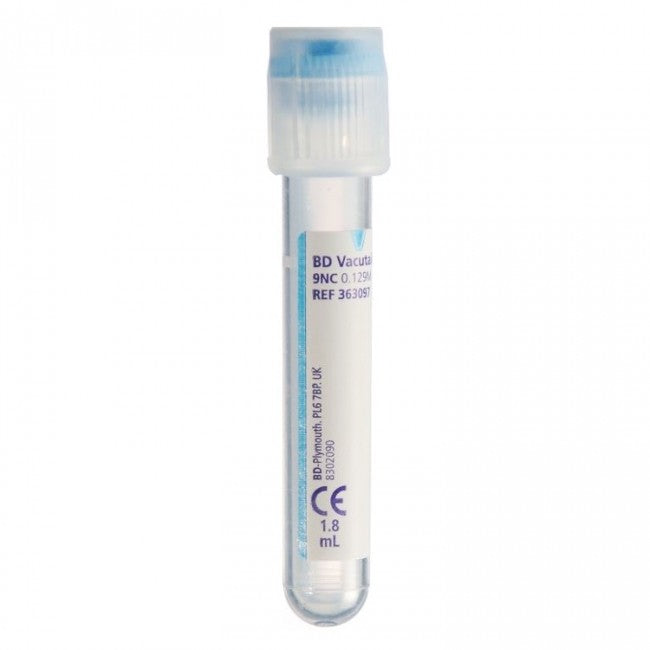 Venøst prøvetagningsrør Lyseblåt 1,8 ml 13 x 75 mm Na-citrat / 100