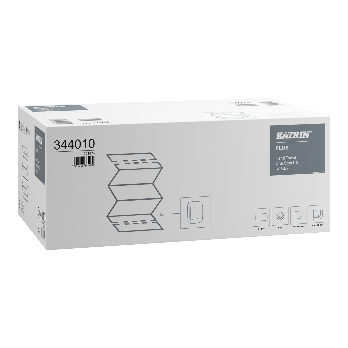 Papirhåndklæde Katrin Plus W-Weight OneStop L 3-lags / 1890