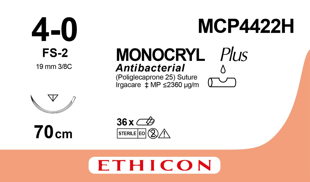 Monocryl Plus Sutur 4-0 FS-2 70cm Ufarvet / 36