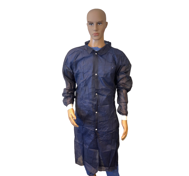 Besøgskjole Blå Trykknapper Ærmekant XXL 140cm / 5