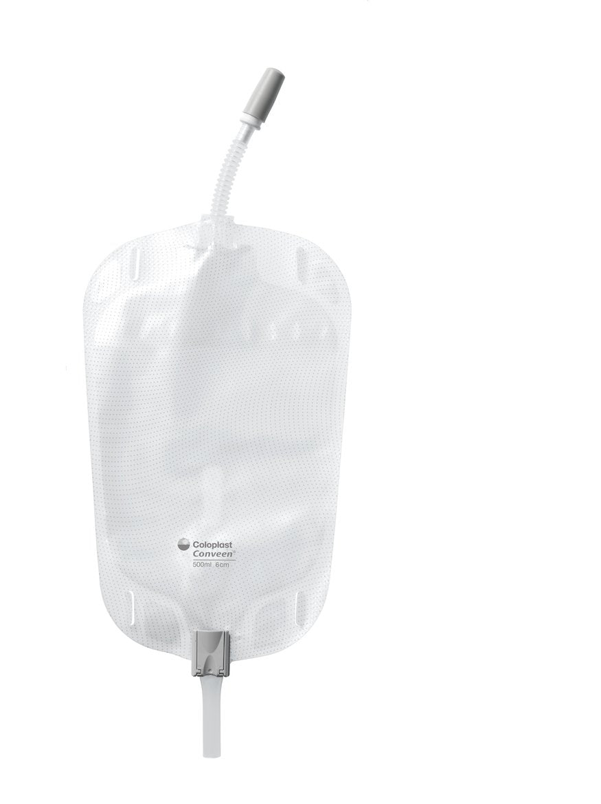 Urinopsamlingspose Conveen benpose 500ml 6cm slange fast tilslutning/ 30