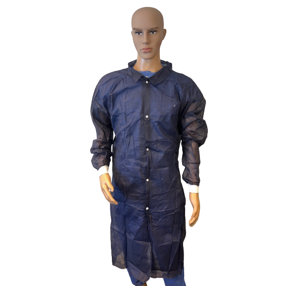 Besøgskjole Blå Trykknapper Ærmekanter XL 128cm / 5