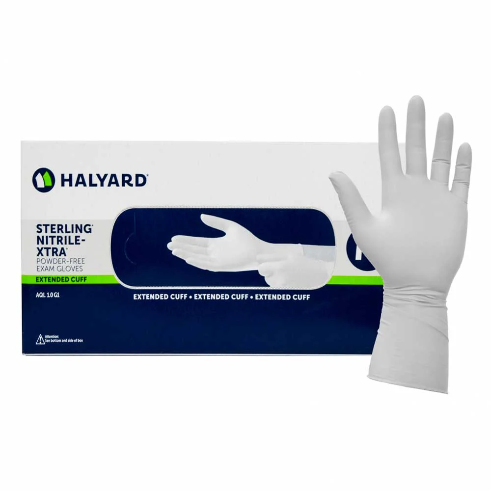 Nitrilhandske Halyard Sterling Nitril Lang Grå XL / 100