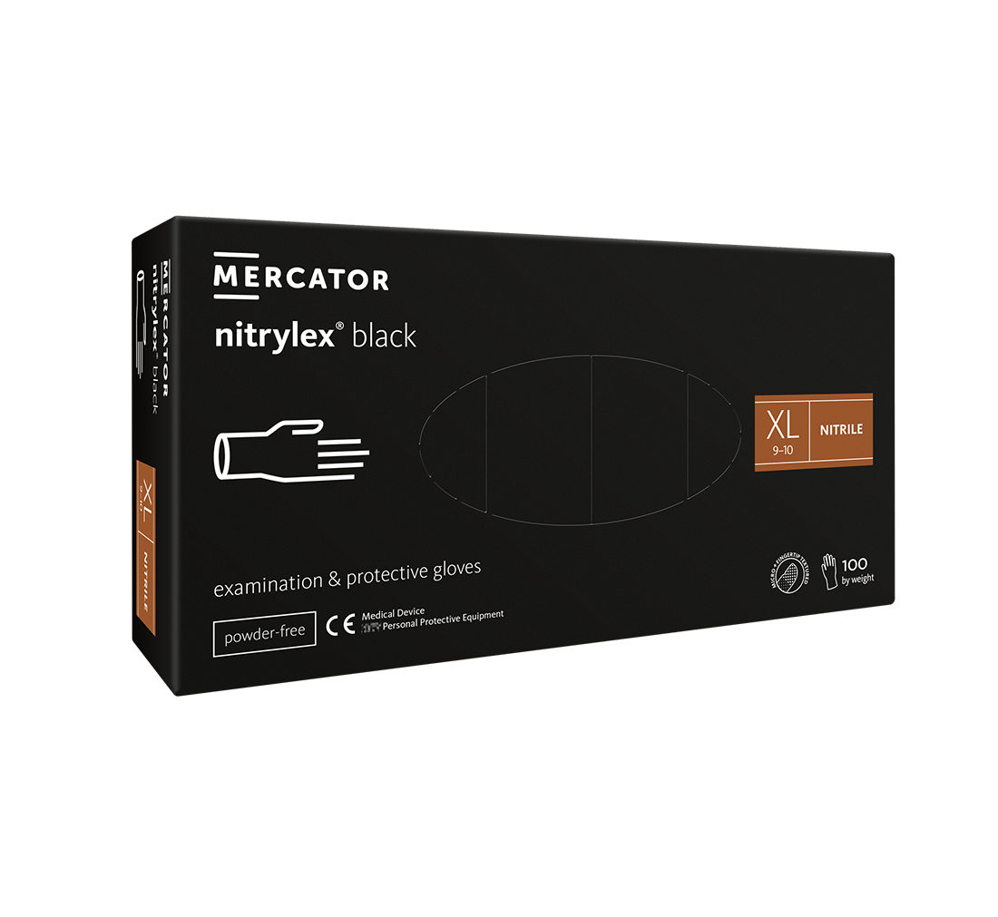 Nitrilhandske Sort PF Mercator Nitrylex XL / 100