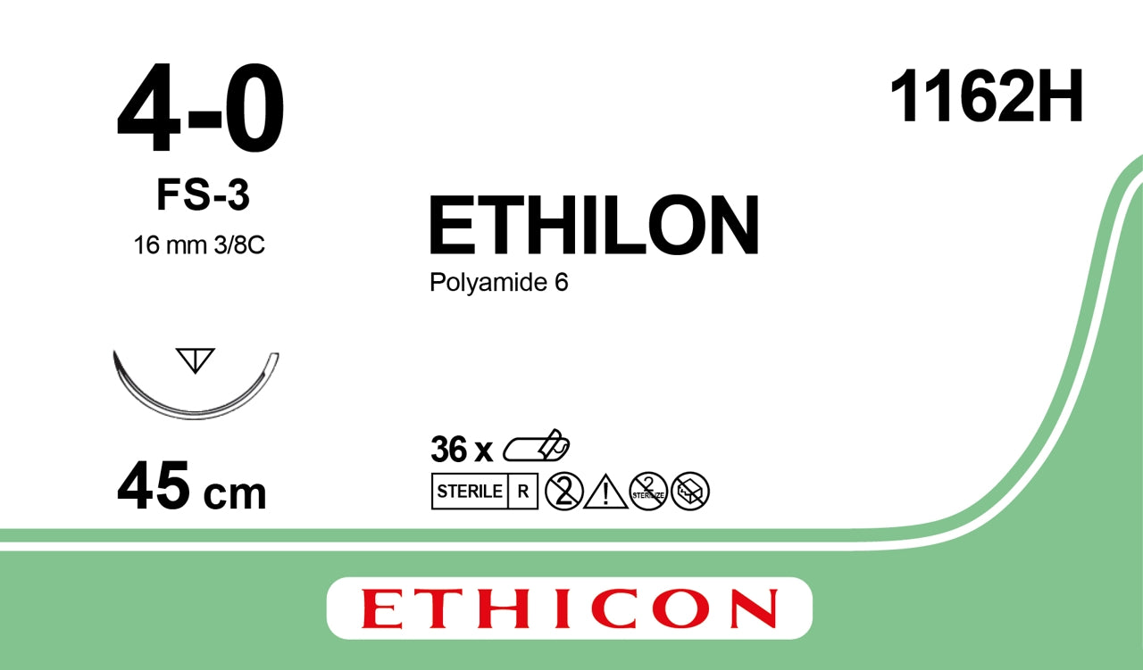 Ethilon Sutur 4-0 FS-3 45cm Sort / 36