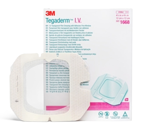 3M™ Tegaderm™ I.V. Film transparent filmforbinding med ikke-adhæsivt vindue 12 cm x 12 cm / 25