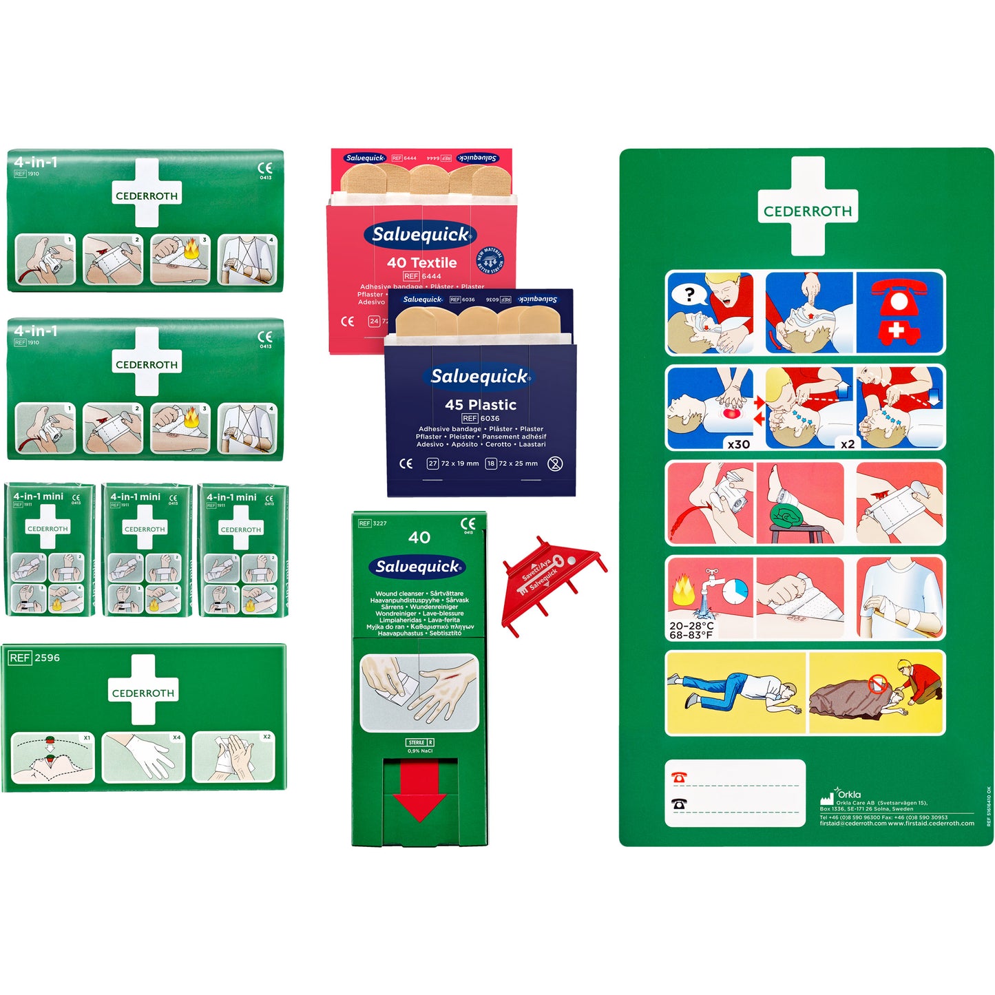 Refill Cederroth Førstehjælpstavle