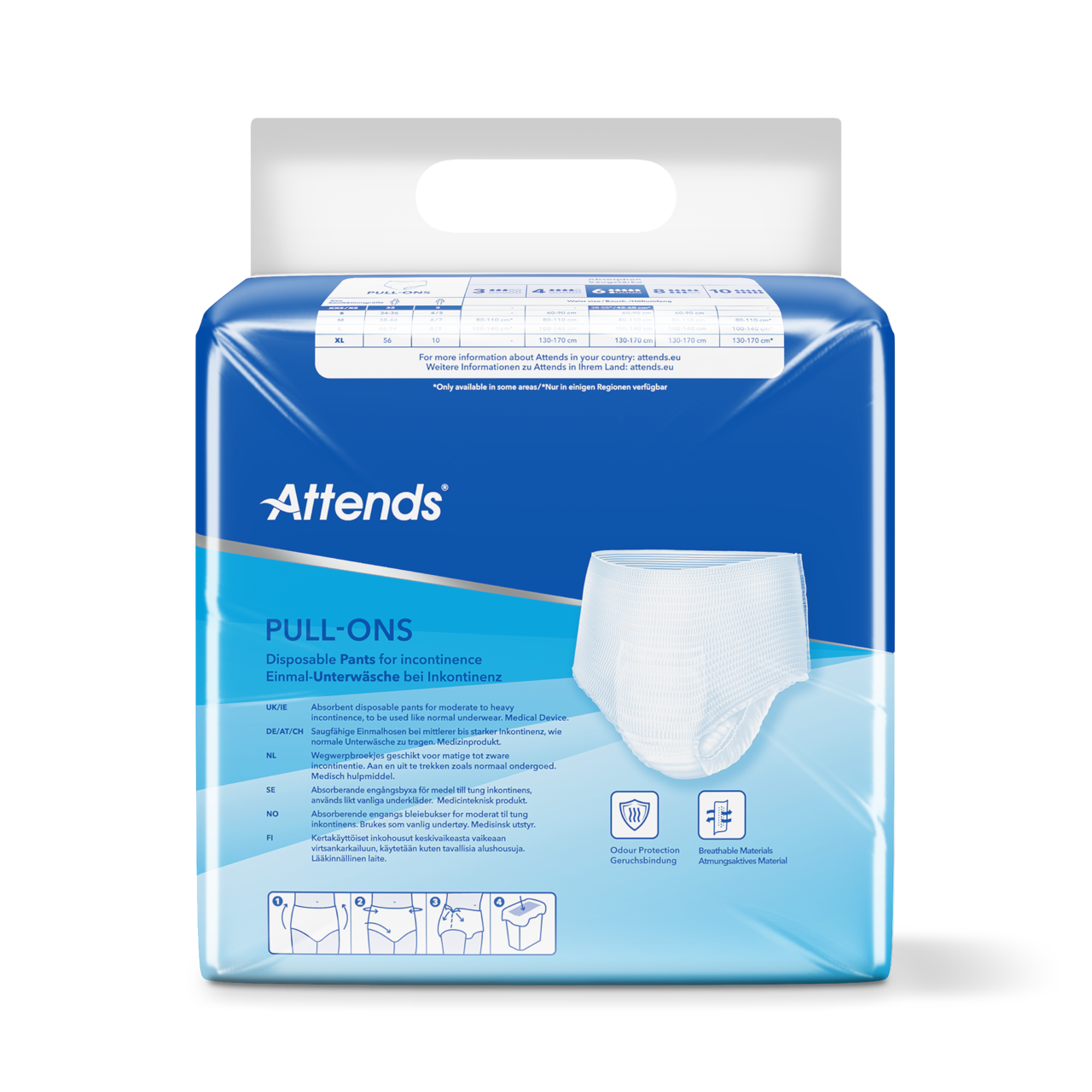 Inkontinensindlæg Attends Pull-Ons 6 XS / 22