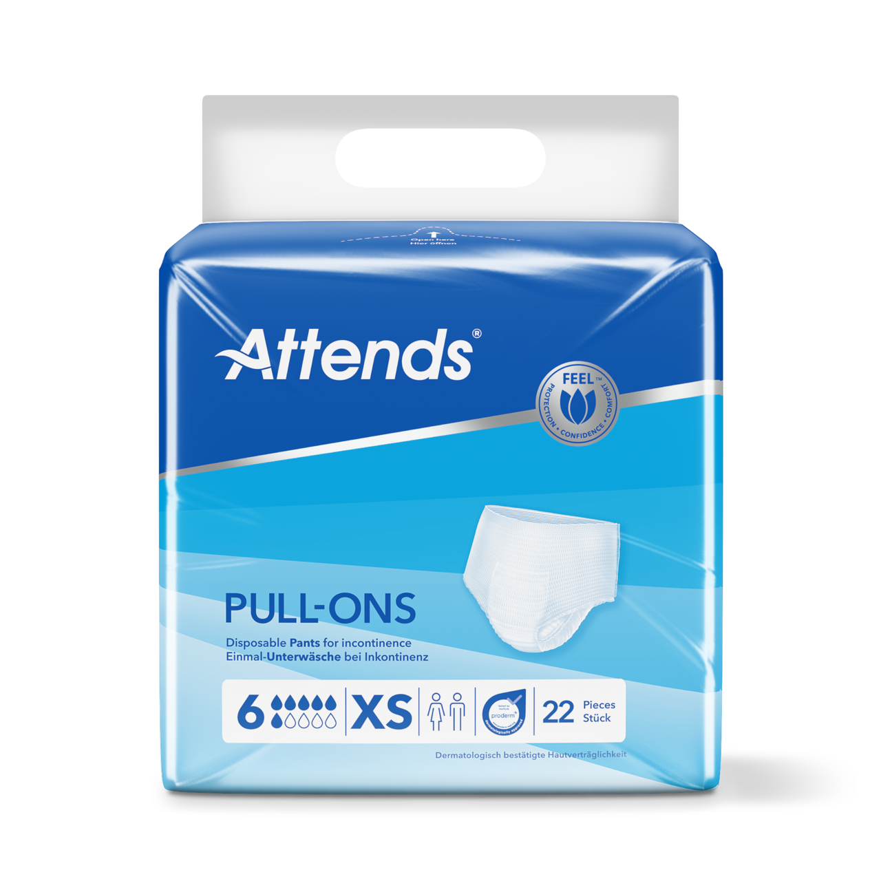 Inkontinensindlæg Attends Pull-Ons 6 XS / 22