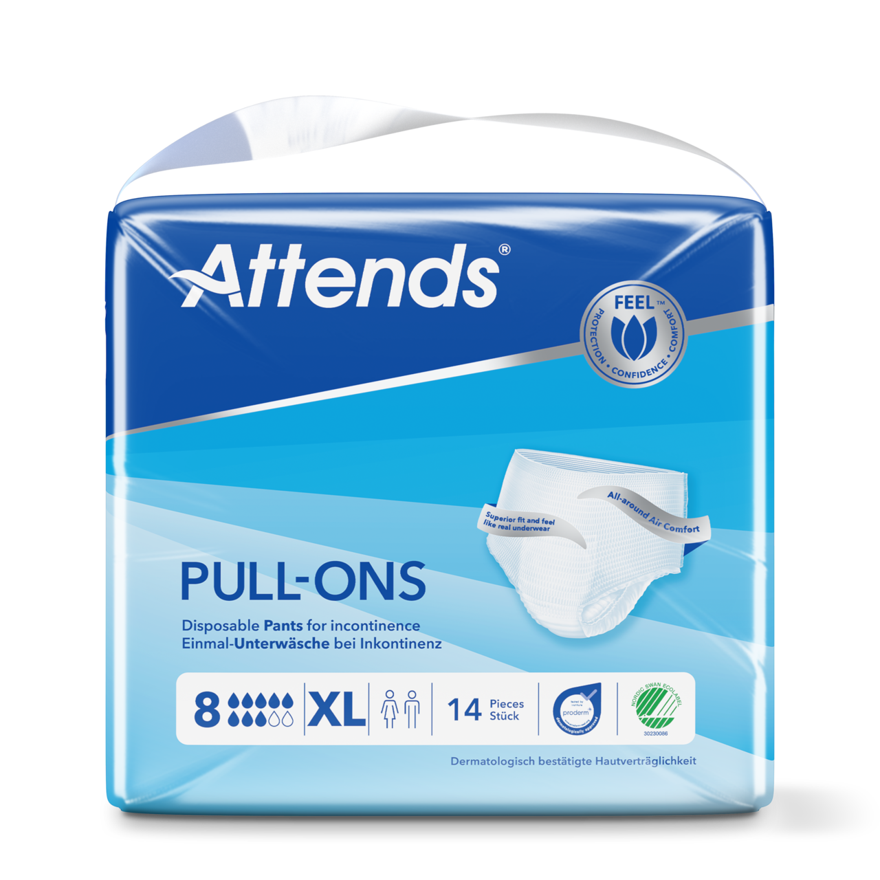 Inkontinensindlæg Attends Pull-Ons 8 XL / 14