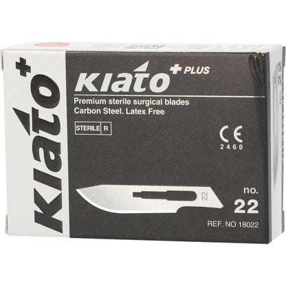 Knivblad Kiato Engangs Kulstofstål Sterilt Nr. 22 / 100