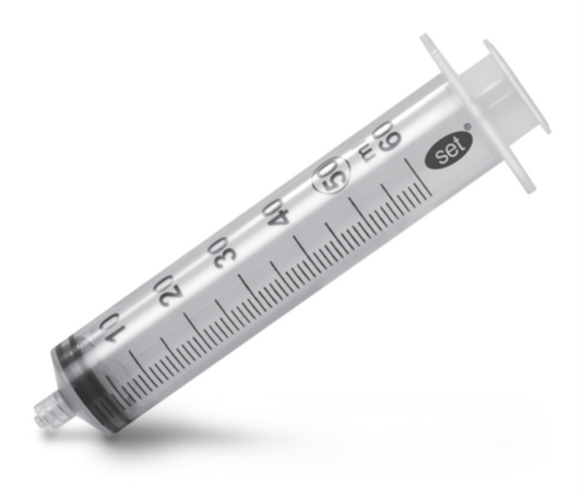 Sprøjte 3-komponent Bluebird Sæt Luer-Lock/Centret 50ml / 60