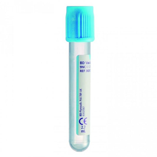 Venøst ​​prøvetagningsrør Lyseblåt 2,7 ml 13 x 75 mm Na-citrat / 100