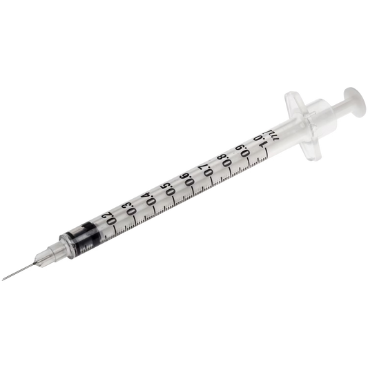 Sprøjte 1 ml med fast nål 27G 0,40 x 10 mm / 100