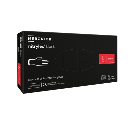 Nitrilhandske Sort PF Mercator Nitrylex L / 100