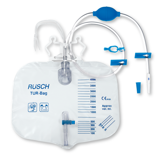 Urinpose Flush Rüsch Tur-Bag 4L 120cm Slange Steril med pumpe / 10