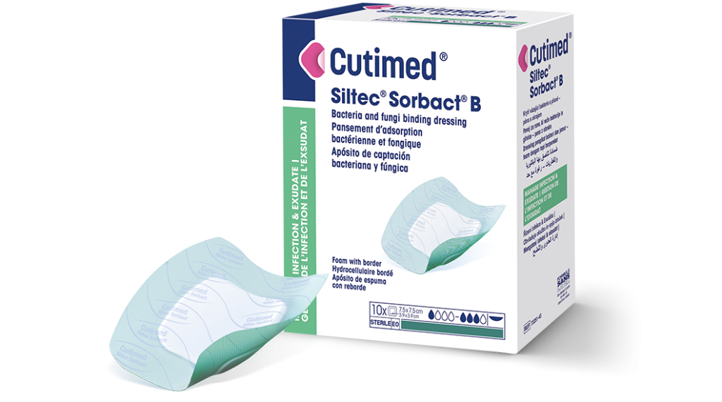 Cutimed Siltec Sorbact B 7,5 x 7,5 cm / 10