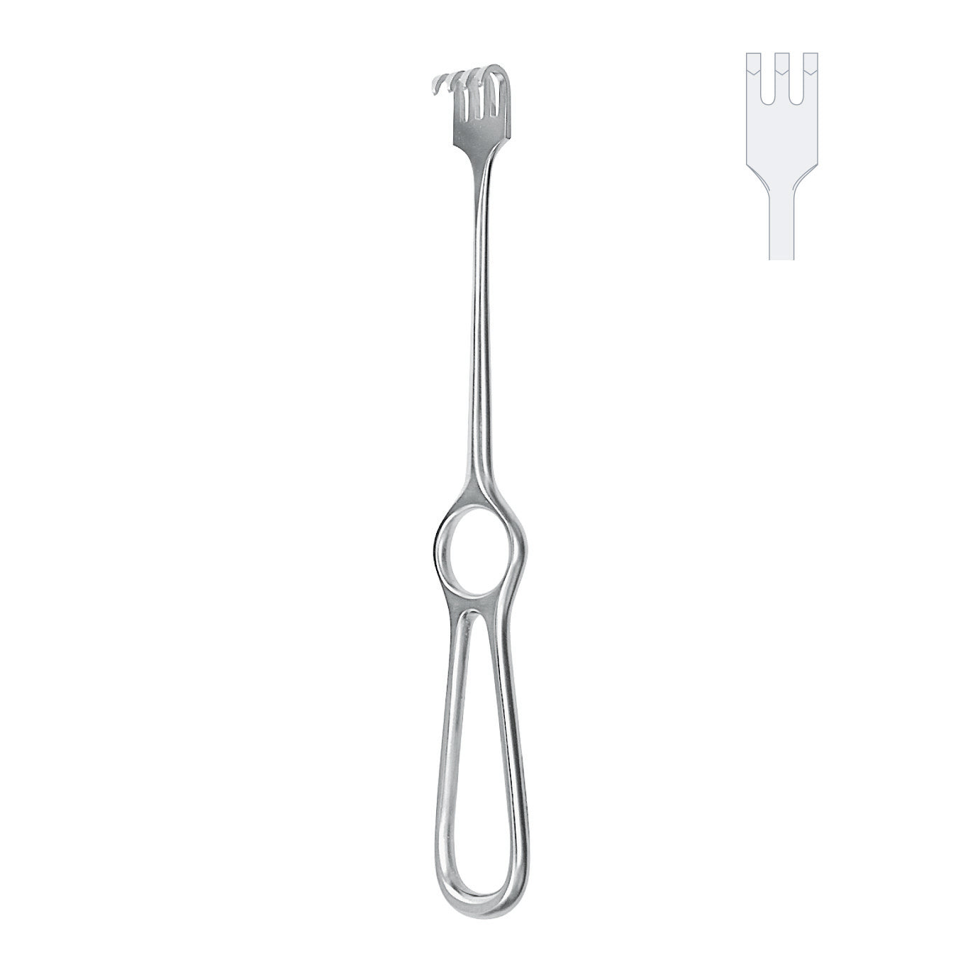 Sårkrog Koche skarp 3-klo 22cm