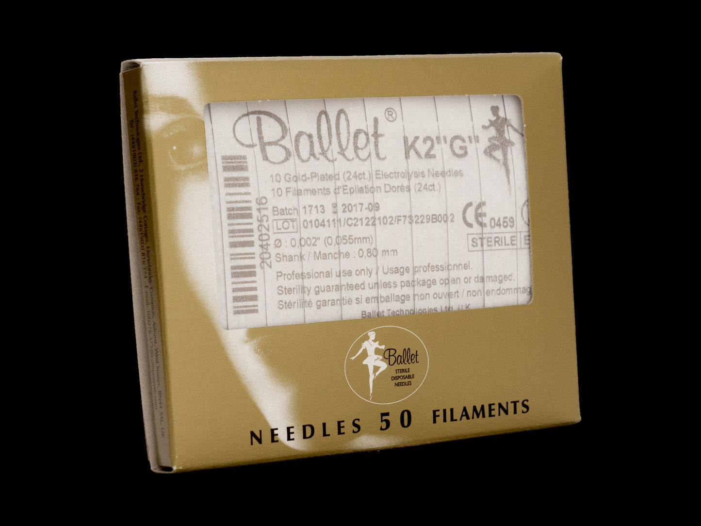 Epileringsnål Ballet Gold K-håndtag Størrelse 2 / 50