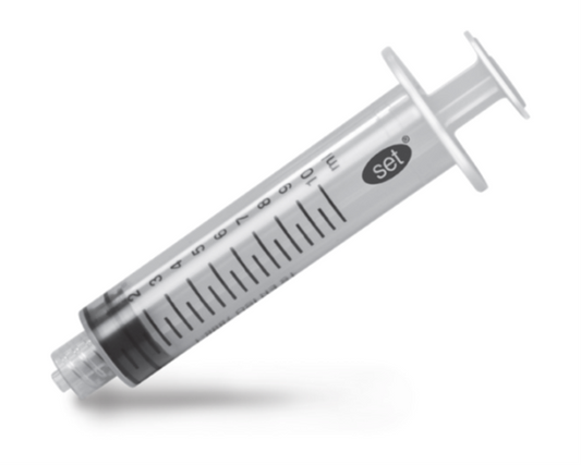 Sprøjte 3-komponent Bluebird-sæt Luer-Lock/Centreret 10 ml 0,5 ml Graduering / 100