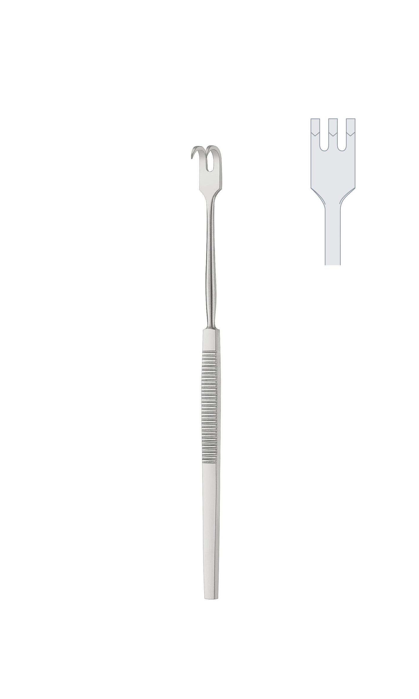 Skarp sårkrog med 3 kløer, 16 cm