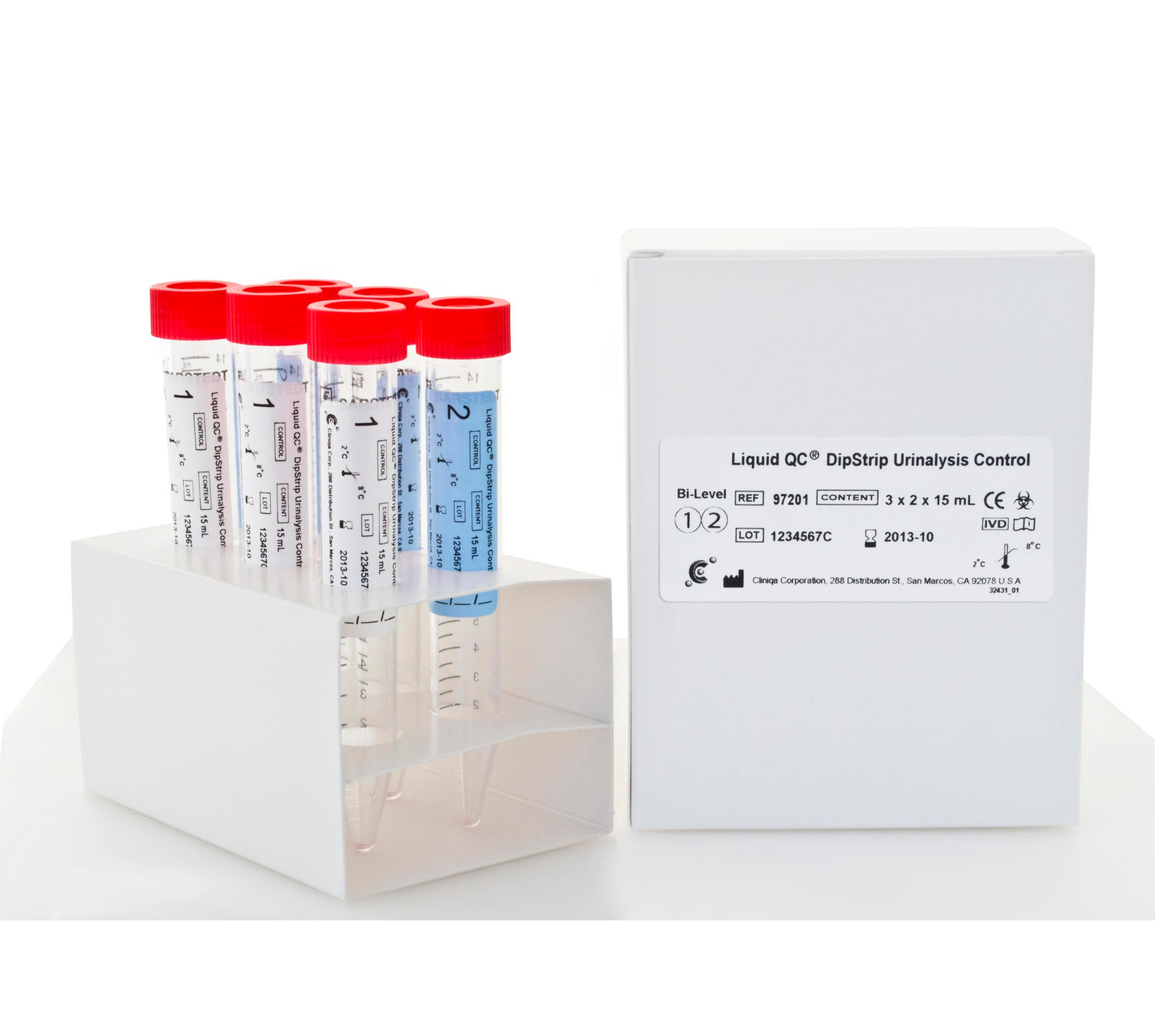 Urinkontrolvæske QC-dypstrip Bi-Level 3 x 2 x 15ml / 6