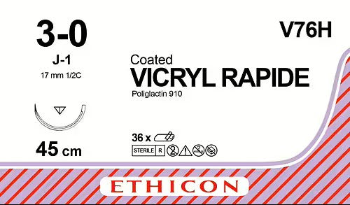 Vicryl Rapid Sutur 3-0 J-1 45 cm Ufarvet / 36