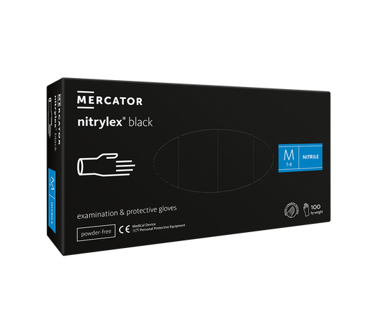 Nitrilhandske Sort PF Mercator Nitrylex M / 100