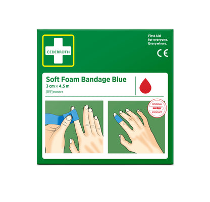 Cederroth blød skumbandage blå 3 cm x 4,5 m