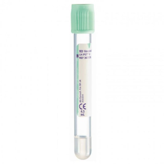 Venøs prøvetagningsrør Lysegrøn 4,5 ml 13 x 100 mm Li-Heparin / 100