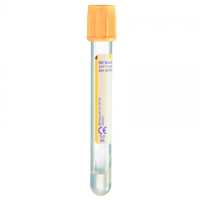 Venøs prøvetagningsrør Gul 5ml 13x100mm SST/Koag / 100