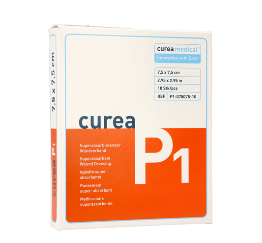 Curea P1 ABS-forbinding superabsorberende 7,5 x 7,5 cm / 10 stk.