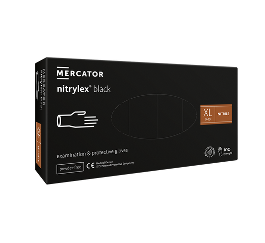 Nitrilhandske Sort PF Mercator Nitrylex XL / 100