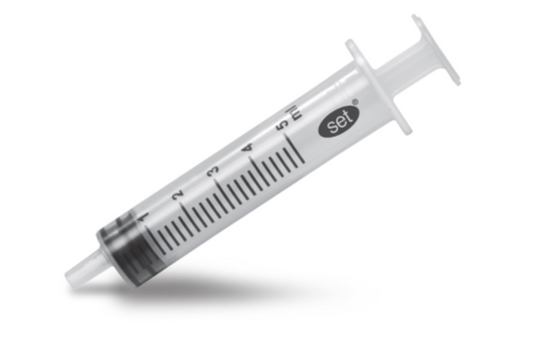 Sprøjte 3-komponent Bluebird-sæt Luer/Excentrisk 5 ml 0,2 ml Graduering / 100