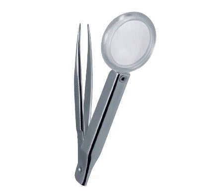 Pincet til spyd med forstørrelsesglas 8 cm